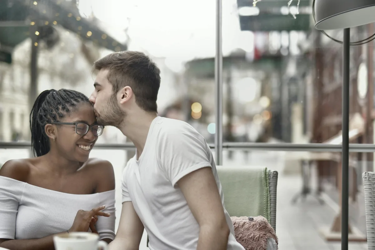 Happy couple on a successful first date arranged by a New York City matchmaker